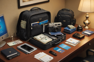 Sécurité en voyage : consignes – coffre – paiements et copies de documents